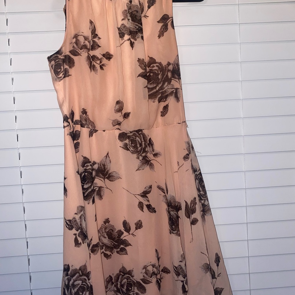 Forever 21 Blush and Charcoal Floral Midi Dress